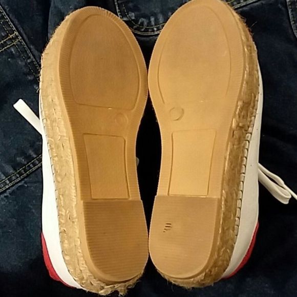 Vince Camuto leather espadrille penny2 platform shoe rubber sole women's 8.5 red - Picture 3 of 7